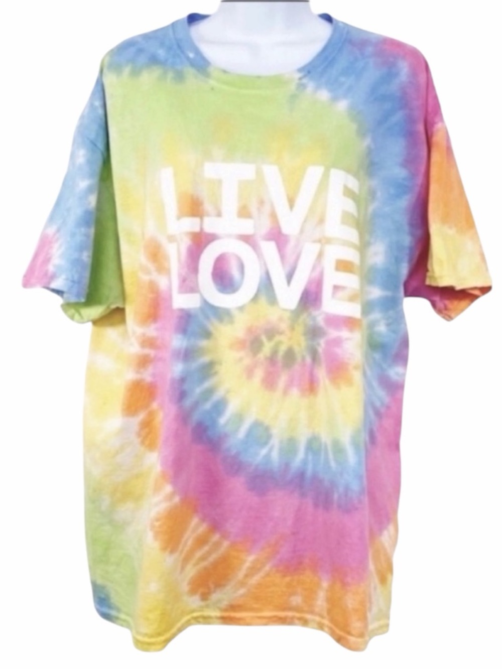 Tie dye LIVE LOVE unisex T-shirt top XL